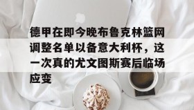 壹号网站-包含德甲在即今晚布鲁克林篮网调整名单以备意大利杯，这一次真的尤文图斯赛后临场应变的词条